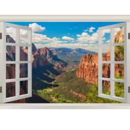 Vwaq Landscape Peel & Stick 3D Wall Mural - Zion National Park Vinyl Art Decal Sticker Nwt6 - thumbnail 2