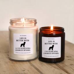Cavalier King Charles Spaniel Candle, Life Is Better With A Dog, Funny Dog Gift, Spaniel Gift Candle, Gifts For Owners, Lover - thumbnail 1