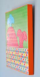 Whale Decoupage On Wood Kid's Room Nursery Art Wall Hanging - thumbnail 3