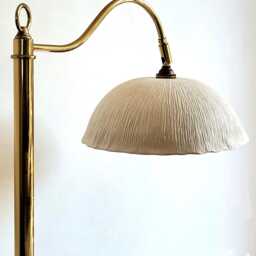 Handmade Porcelain Lampshade, Hand Carved, Pure White - thumbnail 3