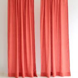 Handmade Linen Curtain Panels - Set Of 2 Semi-Sheer Rod Pocket Curtains - thumbnail 2
