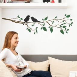 Birds On A Branch Wall Stencil - Reusable Diy Bird/Tree Home Decor Template By Craftstar - thumbnail 1