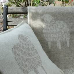 Beige Mima Cushion Cover - Pure Wool Reversible Brown Sheep Pillowcase 45 X 45cm/ 18 18 - thumbnail 2
