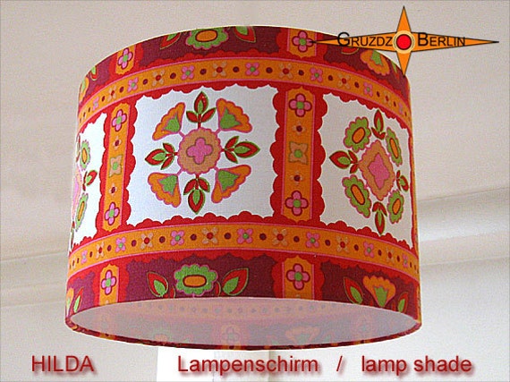 Vintage Lampshade Hilda ??30 cm Pril Check Retro Design 70S - image 1