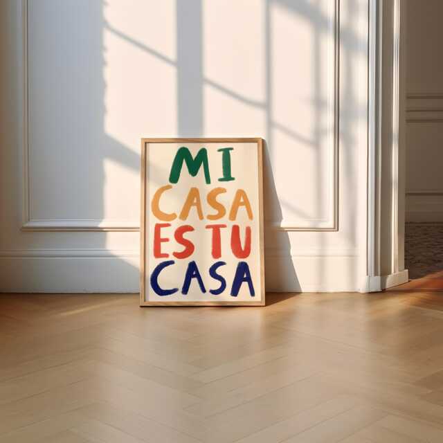 Mi Casa Es Tu Unframed Print - Spanish Prints Hallway Wall Decor Poster Welcome Housewarming Gift - image 1