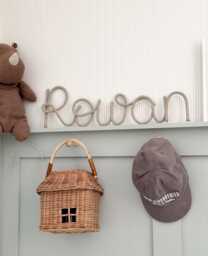 Knitted Wire Name Sign, Boys Room Decor, For Girls Room, Cute Sign Bedroom Wall, Baby Wall Art, Metal - thumbnail 1
