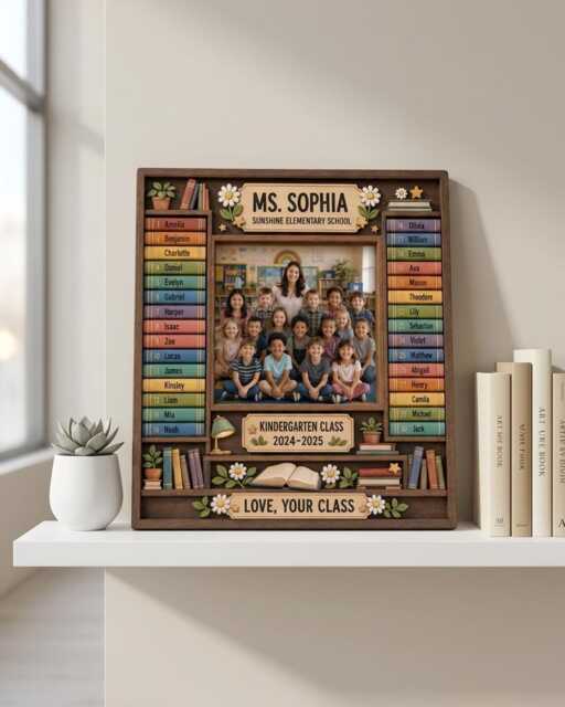 Personalized Teacher Class Photo Frame - Custom Name & Student Names, Kindergarten/Elementary Keepsake, End-Of-Year Gift - image 1