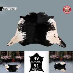 Grey & Black Large Cowhide Rug - Genuine Hair-On Leather Skin For Elegant Home Decor - thumbnail 2