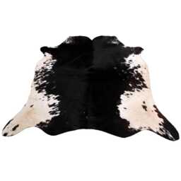 Grey & Black Large Cowhide Rug - Genuine Hair-On Leather Skin For Elegant Home Decor - thumbnail 1