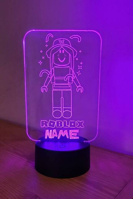 Personalised Roblox Night Light - Children's Light Game Room Boys Night Led Girls Birthday Active - image 1