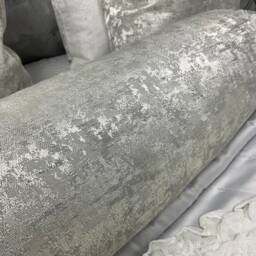 "Luxury Silver Cushion Bolster 16"" X 6" - thumbnail 3