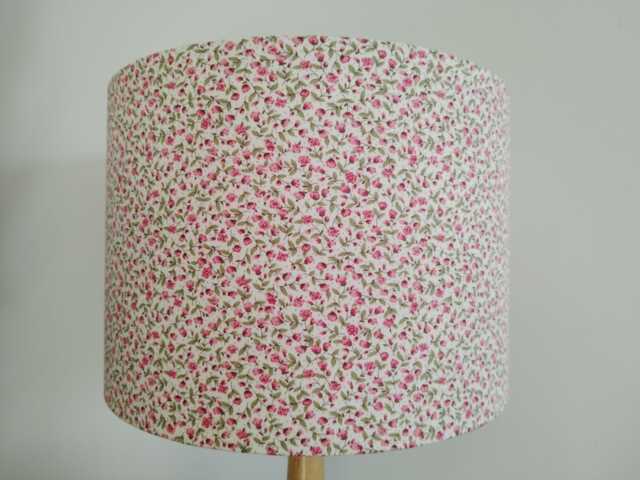 Roses Ditsy Pink Floral Lampshade Red Flowers White Flower Pattern Fabric Lamp Shade Drum Shade Table Or Ceiling - image 1