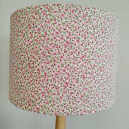 Roses Ditsy Pink Floral Lampshade Red Flowers White Flower Pattern Fabric Lamp Shade Drum Shade Table Or Ceiling - thumbnail 3
