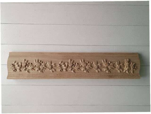 Wooden Carved Baguette, With Flowers - image 1