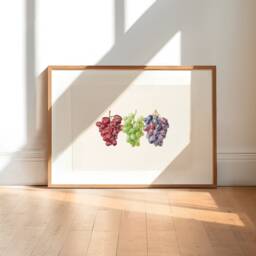 Grapes Watercolor Gicl??e Print Limited Edition Botanical Wall Art - thumbnail 2