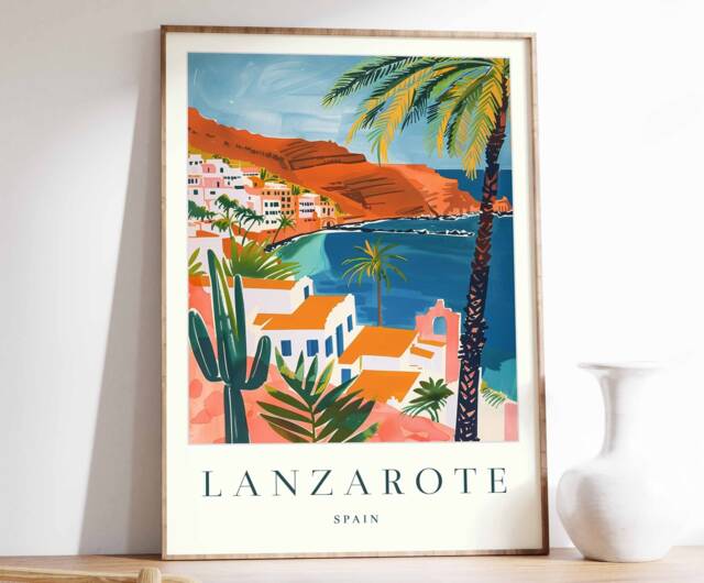 Lanzarote Travel Poster Spain Coastal Art Print - image 1