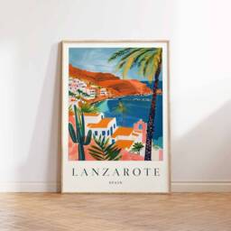 Lanzarote Travel Poster Spain Coastal Art Print - thumbnail 3