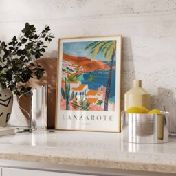 Lanzarote Travel Poster Spain Coastal Art Print - thumbnail 2