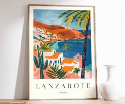 Lanzarote Travel Poster Spain Coastal Art Print - thumbnail 1