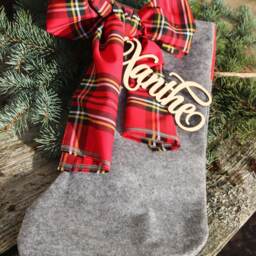 Laser Cut Wood Name Signs For Christmas Socks/Custom Cut Stocking Signs/Christmas Place Cards /Christmas Sock Decors - thumbnail 3
