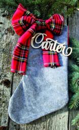 Laser Cut Wood Name Signs For Christmas Socks/Custom Cut Stocking Signs/Christmas Place Cards /Christmas Sock Decors - thumbnail 4