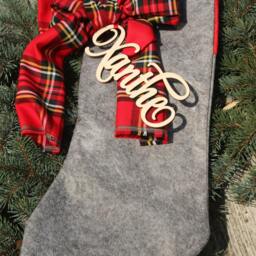 Laser Cut Wood Name Signs For Christmas Socks/Custom Cut Stocking Signs/Christmas Place Cards /Christmas Sock Decors - thumbnail 2