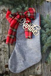 Laser Cut Wood Name Signs For Christmas Socks/Custom Cut Stocking Signs/Christmas Place Cards /Christmas Sock Decors