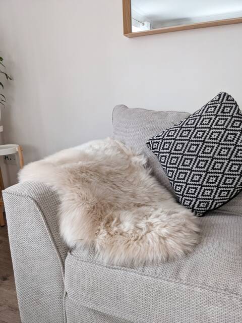 Creamy Linen Colour Luxury Large Sheepskin Rug - image 1