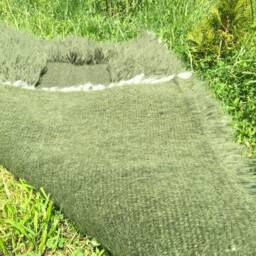 Green Fluffy Wool Rug Ethnic Fireside Throw - 59x31 Inches - thumbnail 4