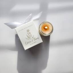 Wedding Candles Wood Wick Bride To Be Engraved Box With Bow Candle Gift For Guests - thumbnail 2