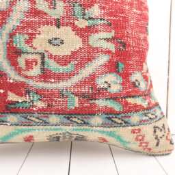Vintage Anatolian Kilim Pillow Cover 24x24 Turkish Throw - thumbnail 2