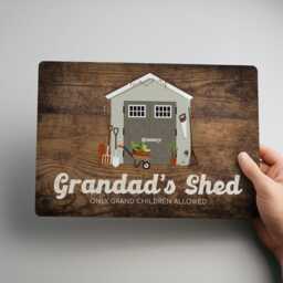 Personalised Grandads Shed Sign Custom Metal Wall Art Rustic Garden Decoration Outdoor Plaque - thumbnail 2