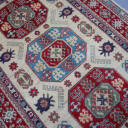 4x6 Beige Kazak Rug - Tribal Afghan Hand Knotted Natural Dyes Wool Geometric Rugs For Living Room Bedroom Carpet Oriental Area - thumbnail 3