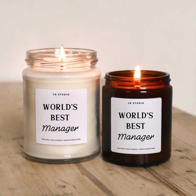 World's Best Manager Candle - Funny Gift For Boss Appreciation, Promotion, Retirement Or Office Thank You - image 1