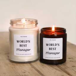 World's Best Manager Candle - Funny Gift For Boss Appreciation, Promotion, Retirement Or Office Thank You - thumbnail 1