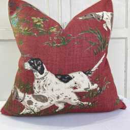 Schumacher Luxury Designer Pointers Burgundy Cushion Pillow Cover - thumbnail 2