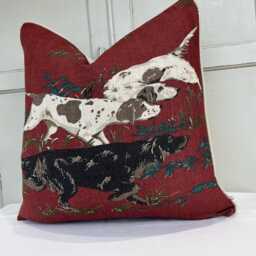 Schumacher Luxury Designer Pointers Burgundy Cushion Pillow Cover - thumbnail 4