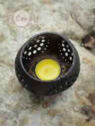 Beautiful Handmade Coconut Shell Candle Holders - thumbnail 4