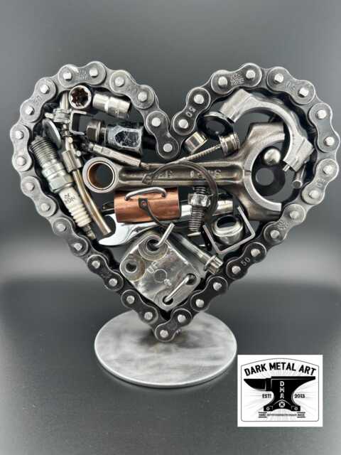 Handmade Heart Sculpture Motorhead Gift - image 1