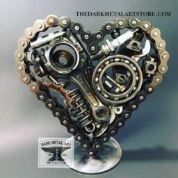 Handmade Heart Sculpture Motorhead Gift - thumbnail 2