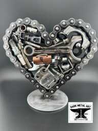 Handmade Heart Sculpture Motorhead Gift - thumbnail 1