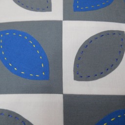 Unique Pieced Pillow in Yellow, Blue, & White - thumbnail 3