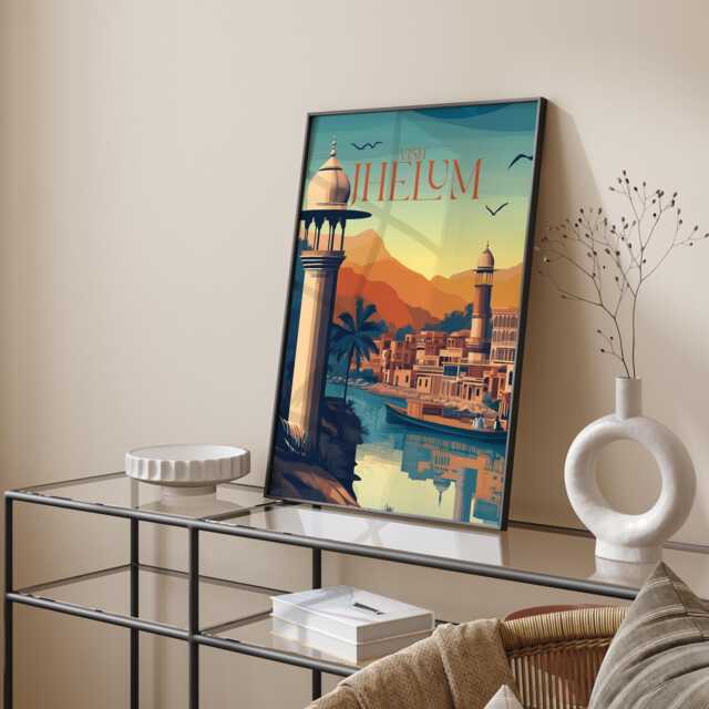 Visit Jhelum Wall Art Print - Pakistan Travel Poster - image 1