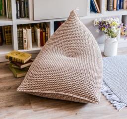 Floor Cushion, Beige Pillow, Chair Throw Cushion Sofa, With Back