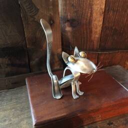 Spoon Cat Silverware Sculpture - thumbnail 2