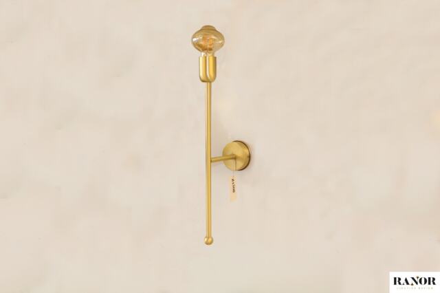 Wall Lighting Brass Candle Lamp Vanity Light Fixture, Art Sconce - Lapid Model Ranor Design #534 - image 1
