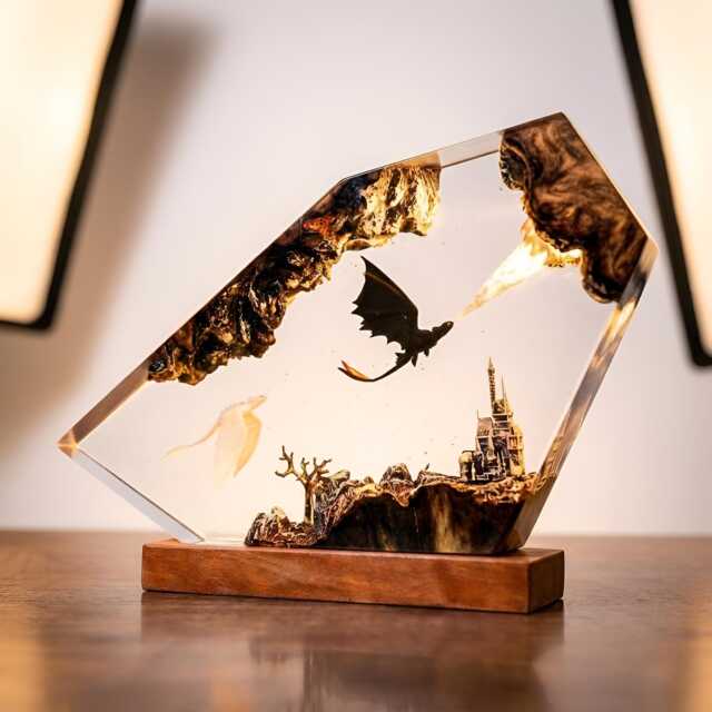 Dragon Taming Resin Night Light Fantasy Master Scene Led Art Lamp - image 1