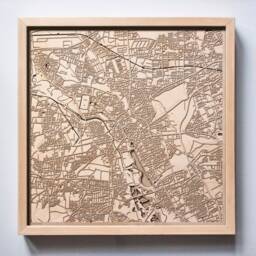 Hanover Germany Wooden Map - Framed Laser Cut City Streets Art - thumbnail 1