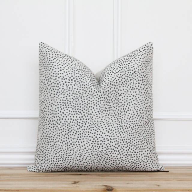 Charcoal Dot Pillow Cover Gray Spot Grey 20x20 Textured Designer Decorative Lumbar - Hudson - image 1