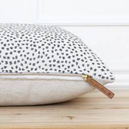 Charcoal Dot Pillow Cover Gray Spot Grey 20x20 Textured Designer Decorative Lumbar - Hudson - thumbnail 2